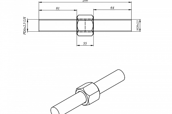 Резьбовая шпилька тяги LBA Large